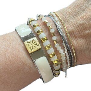 Rustic Cuff Set FOUR stackable Bracelets Set